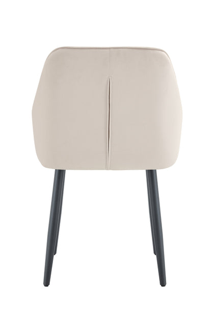 CHAISE AVEC ACCOUDOIR JADE PIEDS METAL NOIR VELOURS BEIGE