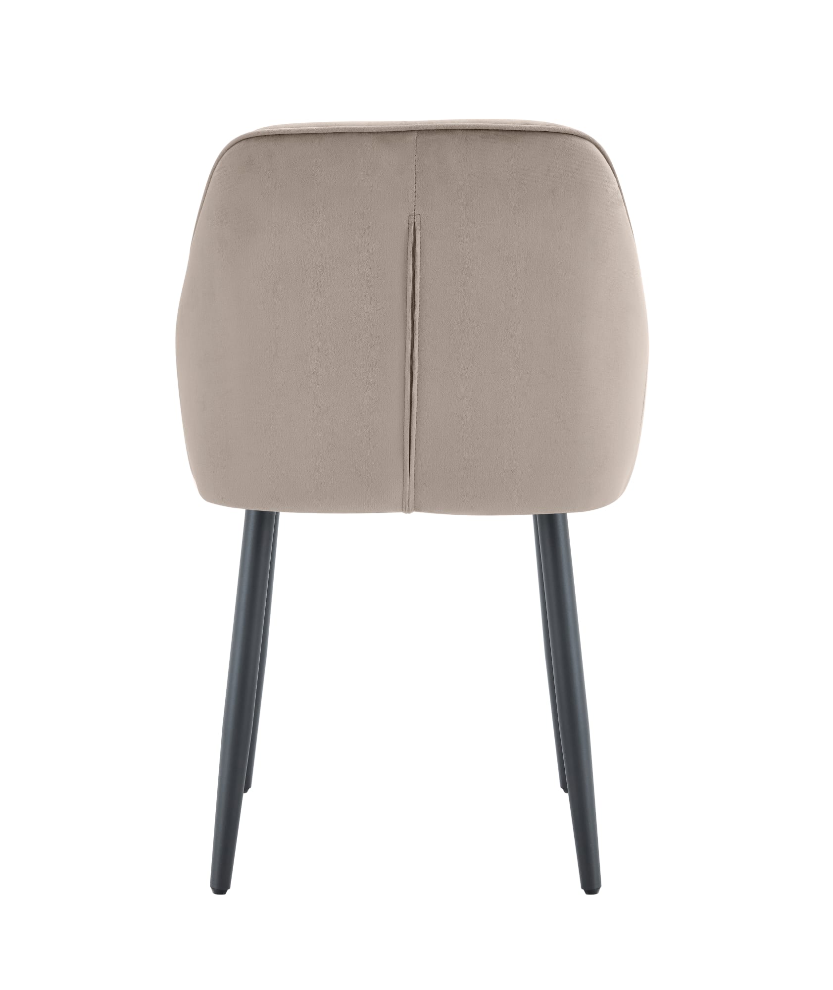 CHAISE AVEC ACCOUDOIR JADE PIEDS METAL NOIR VELOURS TAUPE