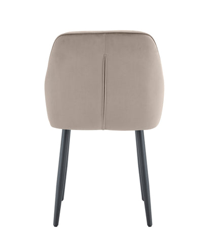 CHAISE AVEC ACCOUDOIR JADE PIEDS METAL NOIR VELOURS TAUPE