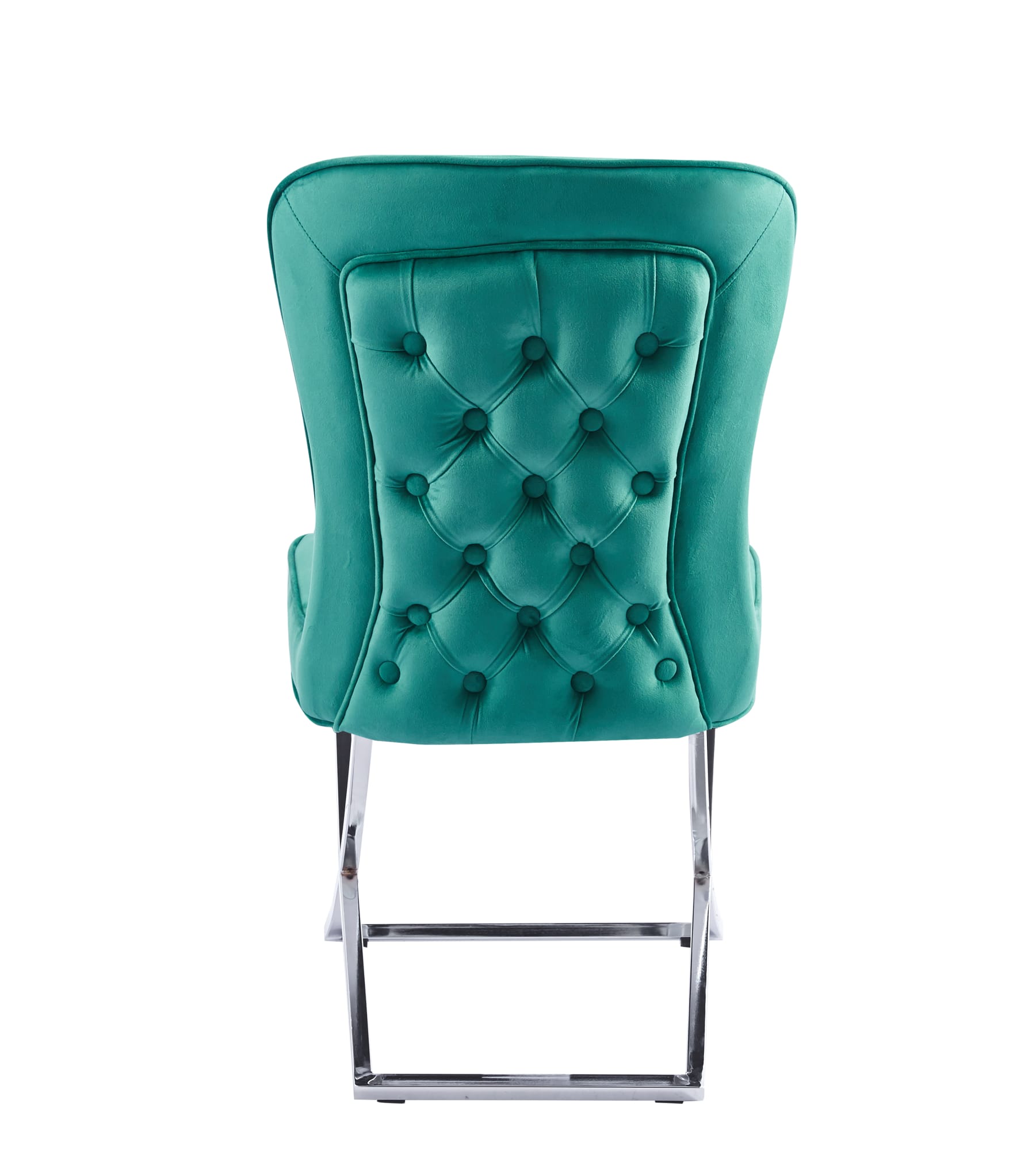 Lot de 4 chaises GABRIELLE Métal noir Velours Capitonné
