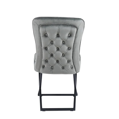 Lot de 4 chaises GABRIELLE Métal noir Velours Capitonné