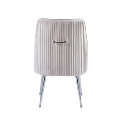 CHAISE LUXURY CHROME VELOURS BEIGE