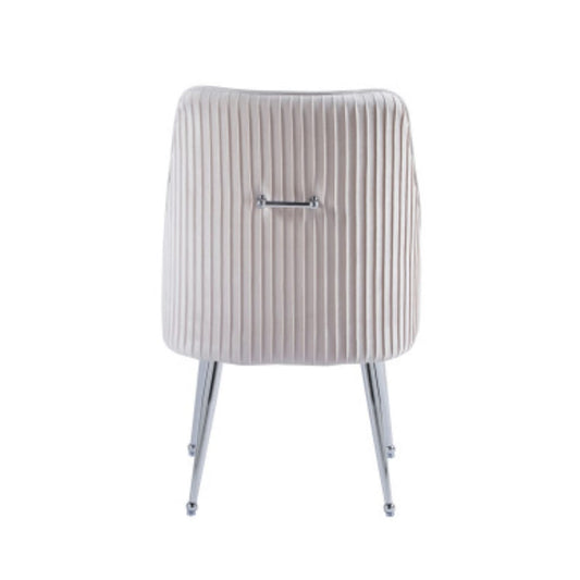 CHAISE LUXURY CHROME VELOURS BEIGE