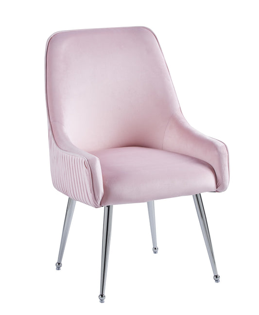 CHAISE LUXURY CHROME VELOURS  ROSE