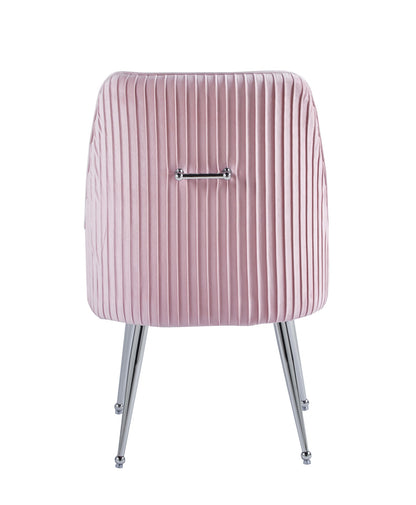 CHAISE LUXURY CHROME VELOURS  ROSE