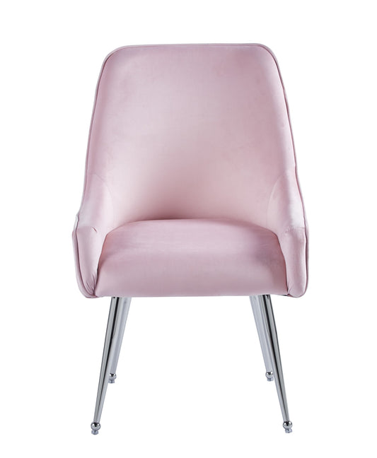 CHAISE LUXURY CHROME VELOURS  ROSE
