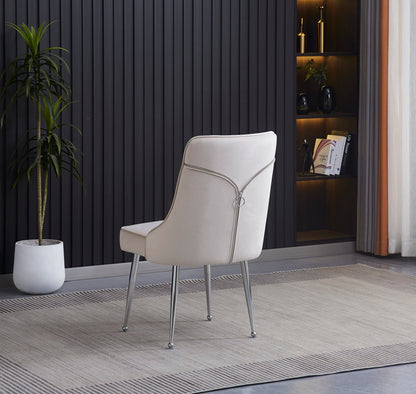 CHAISE ZIP CHROME VELOURS BEIGE