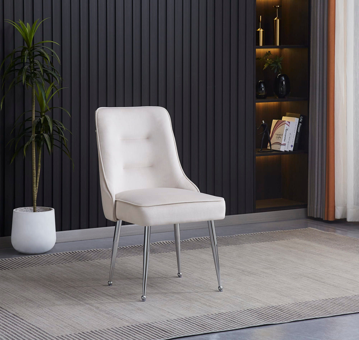 CHAISE ZIP CHROME VELOURS BEIGE