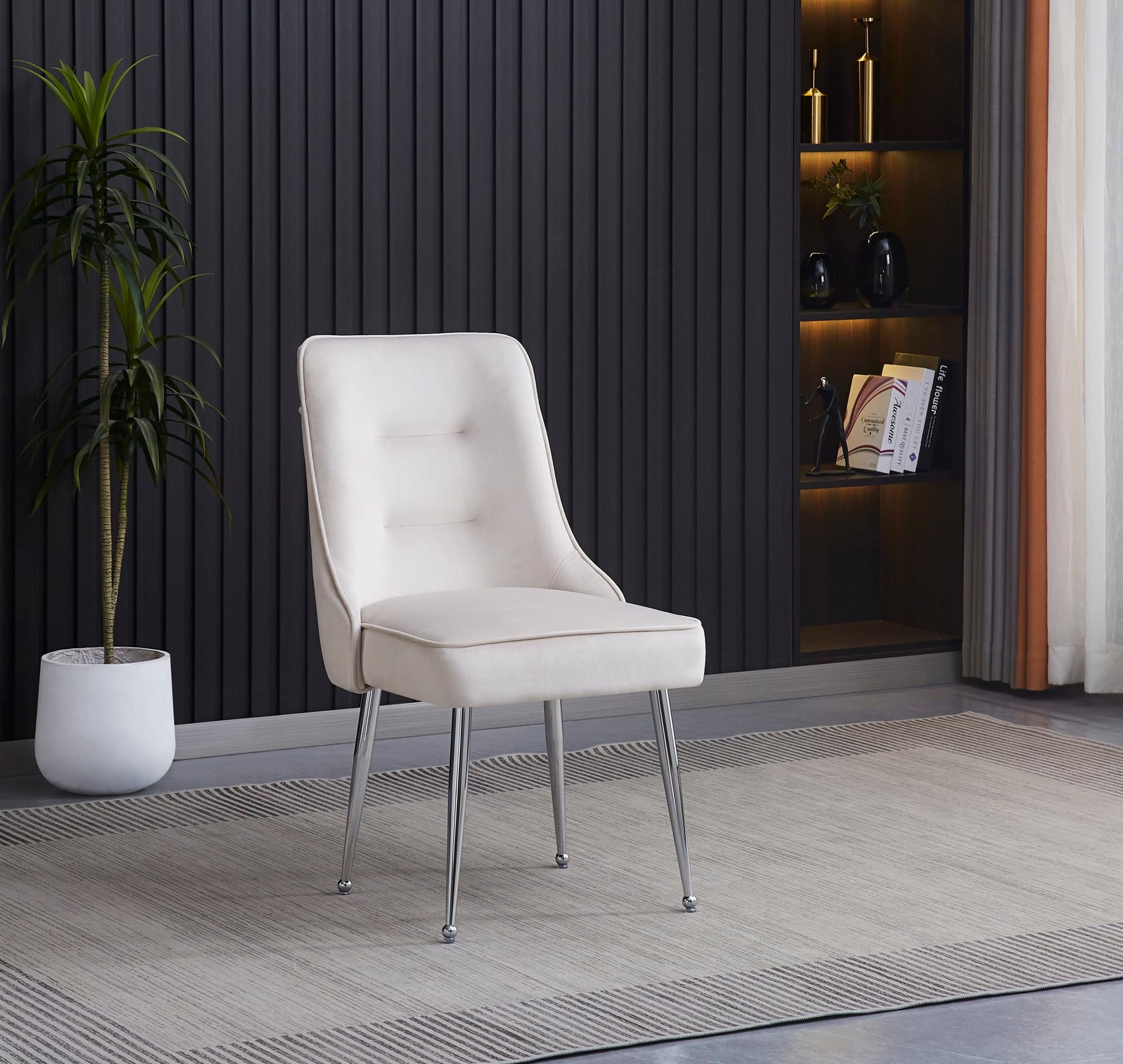 CHAISE ZIP CHROME VELOURS BEIGE