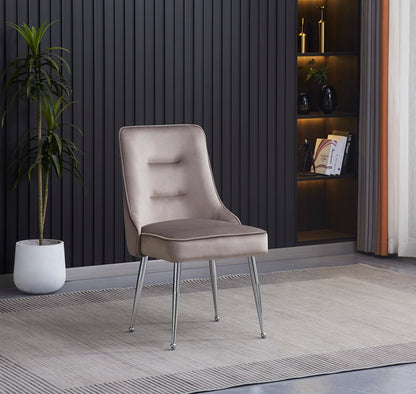CHAISE ZIP CHROME VELOURS MOKA