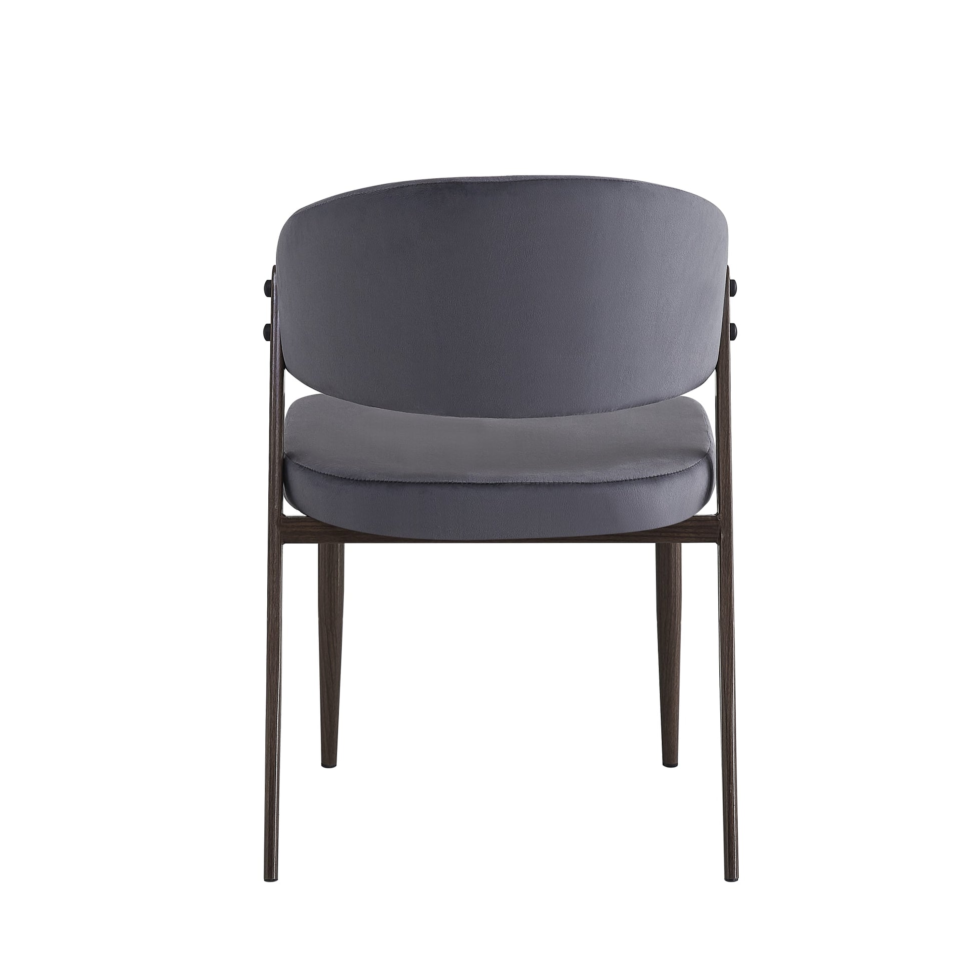 CHAISE LAMIA PIEDS EFFET NOYER TISSU VELOURS ANTHRACITE