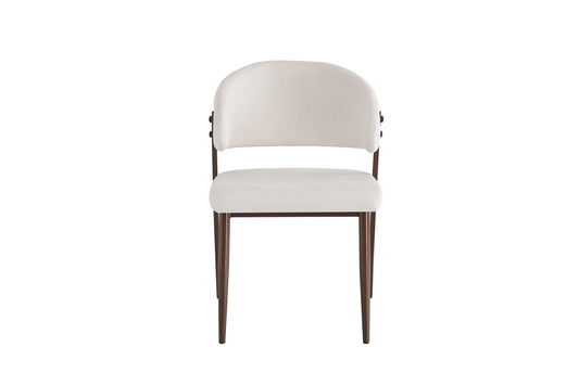 CHAISE LAMIA PIEDS EFFET NOYER TISSU VELOURS BEIGE