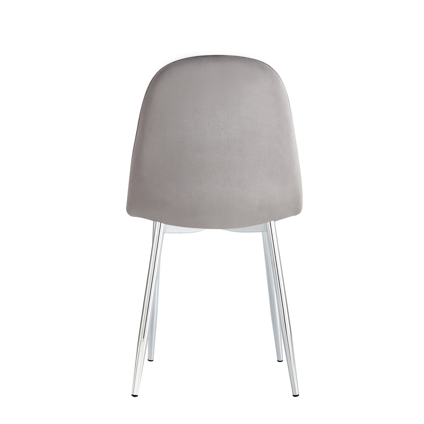 CHAISE SCANDINAVE VELOURS GRIS PIED CHROME
