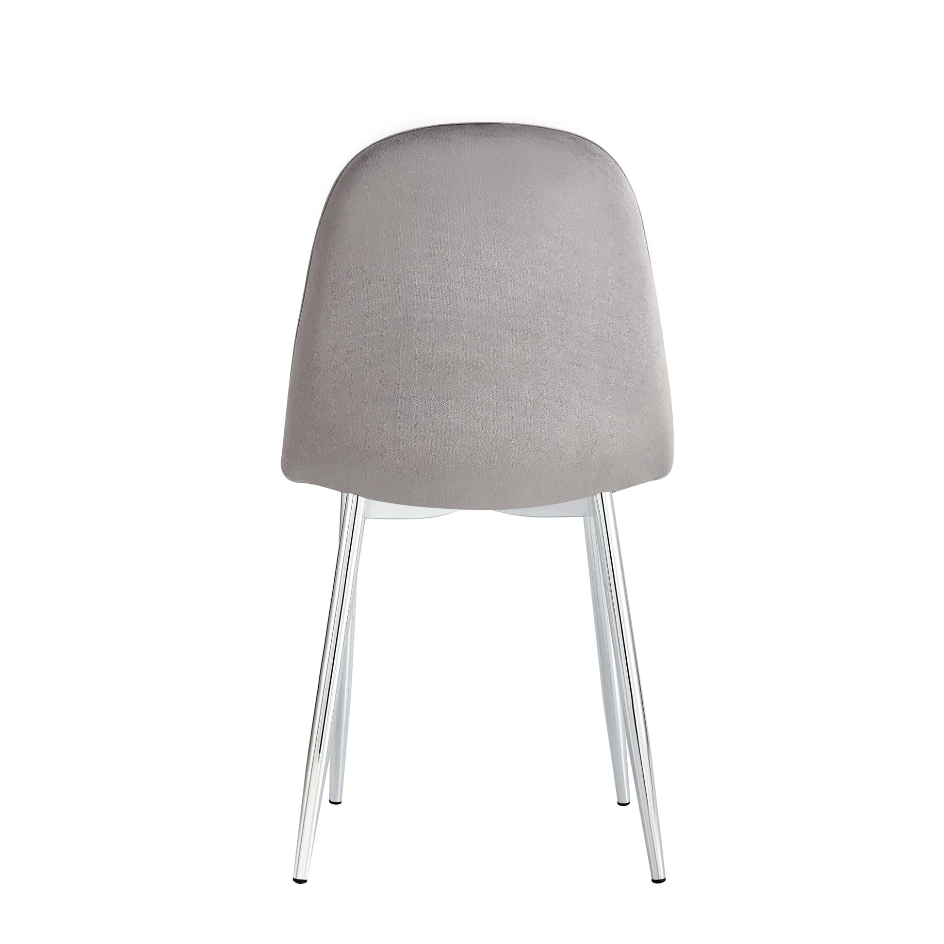 CHAISE SCANDINAVE VELOURS GRIS PIED CHROME