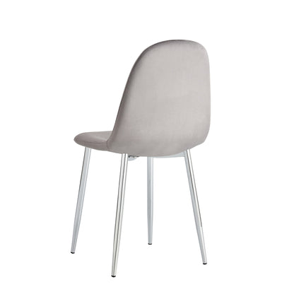 CHAISE SCANDINAVE VELOURS GRIS PIED CHROME