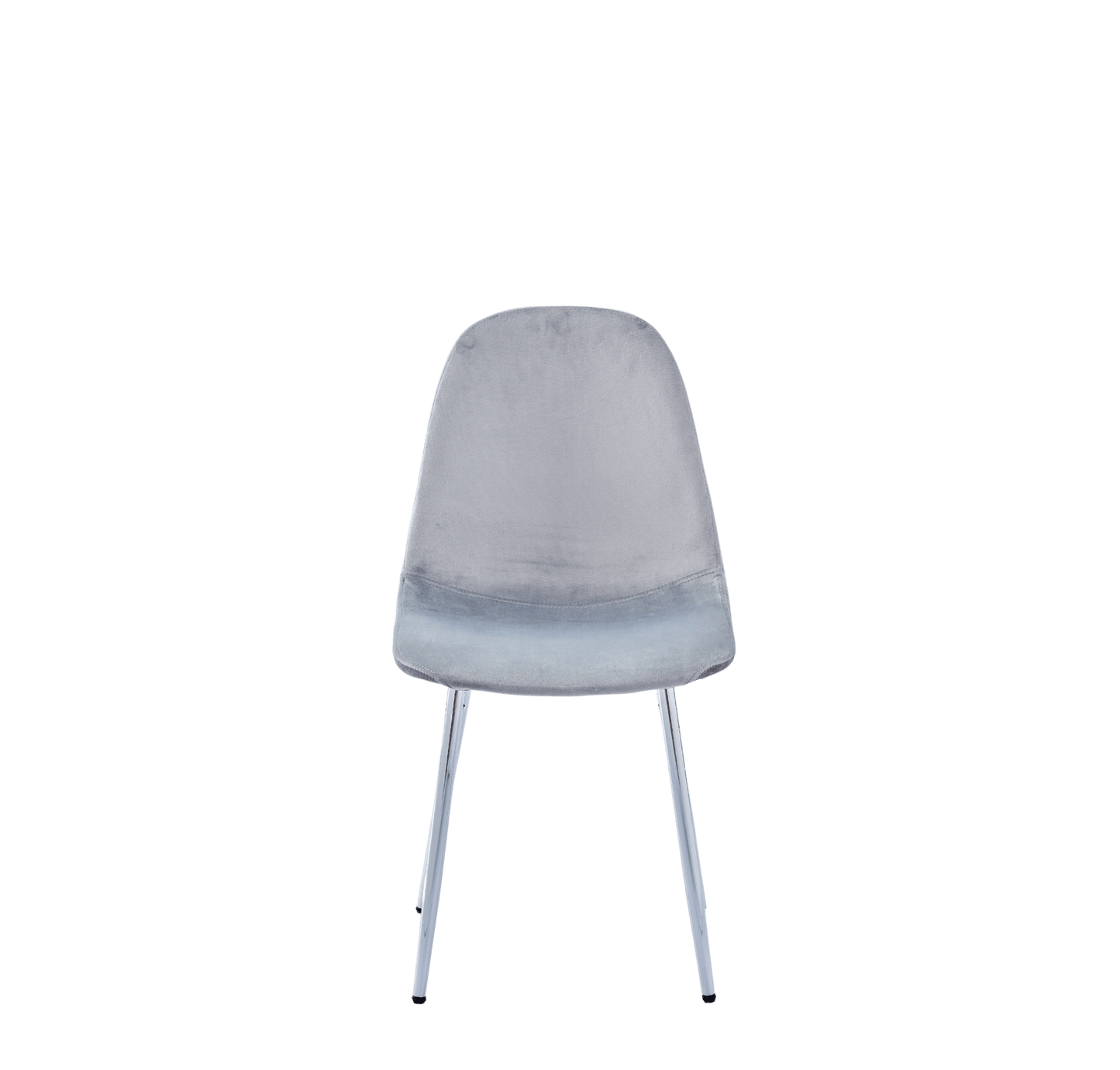 CHAISE SCANDINAVE VELOURS GRIS PIED CHROME