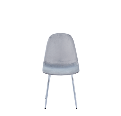 CHAISE SCANDINAVE VELOURS GRIS PIED CHROME