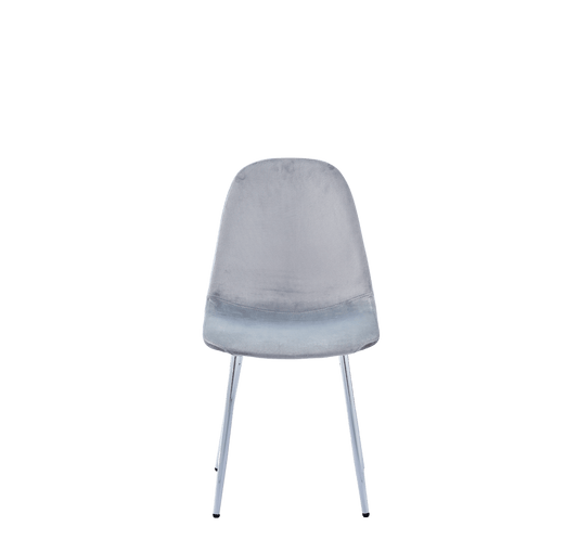 CHAISE SCANDINAVE VELOURS GRIS PIED CHROME