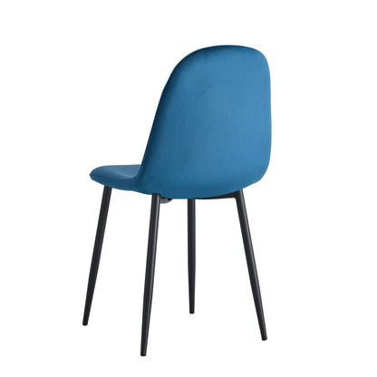 CHAISE SCANDINAVE VELOURS VERT CANARD PIED METAL NOIR