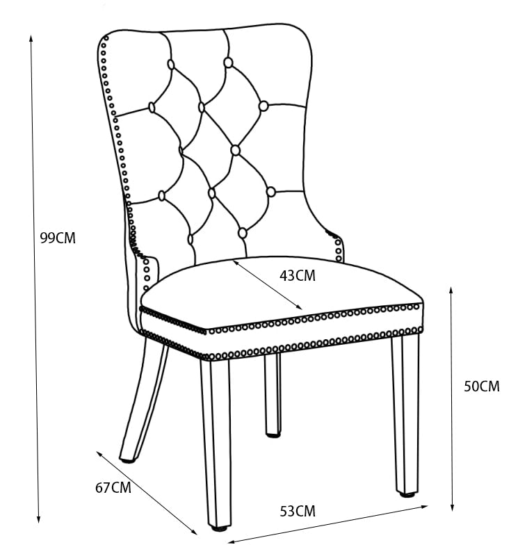 CHAISE POIGNEE RECTANGLE GOLD GRIS