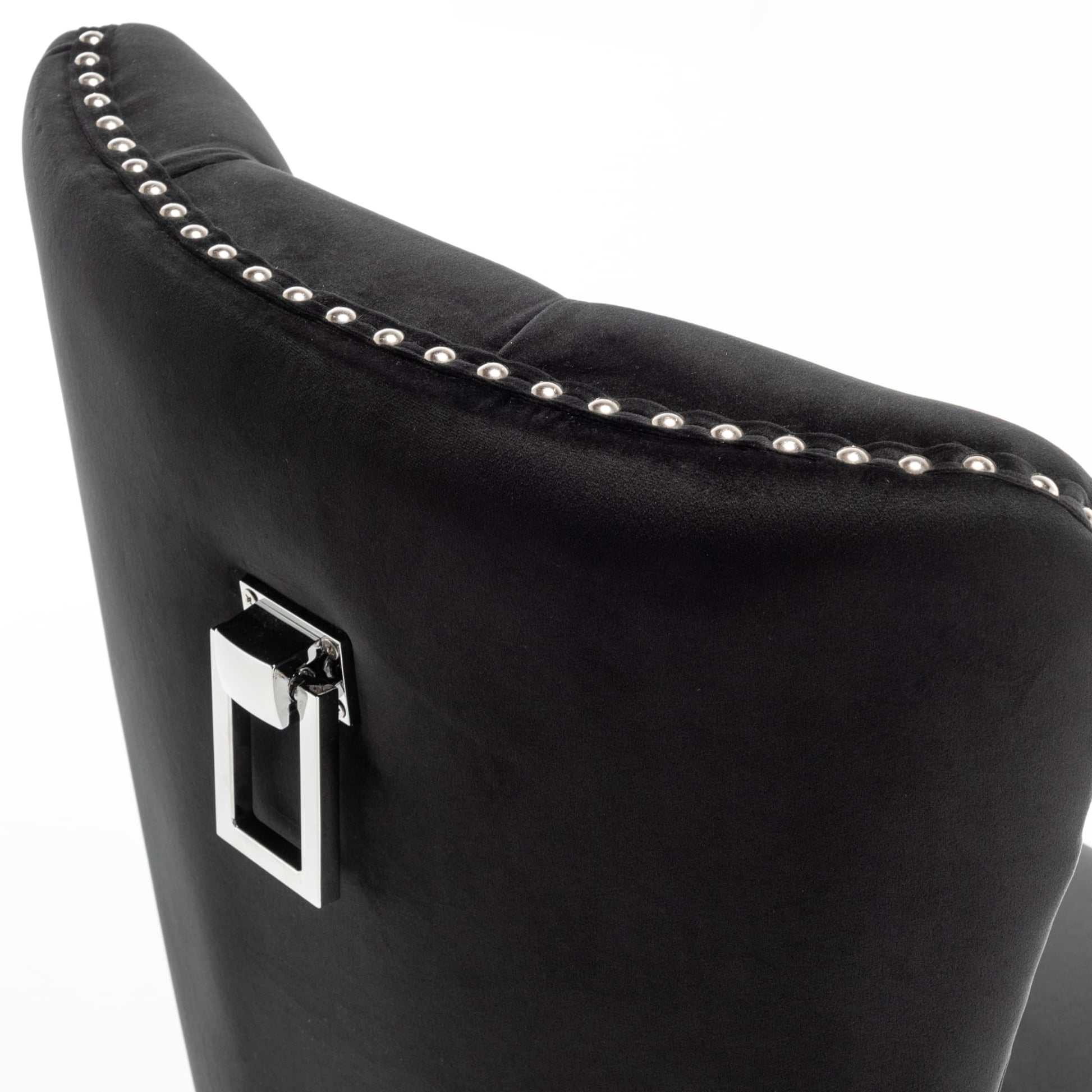 CHAISE POIGNEE RECTANGLE CHROME NOIR