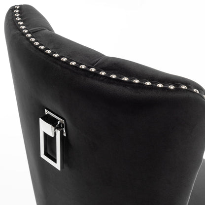 CHAISE POIGNEE RECTANGLE CHROME NOIR