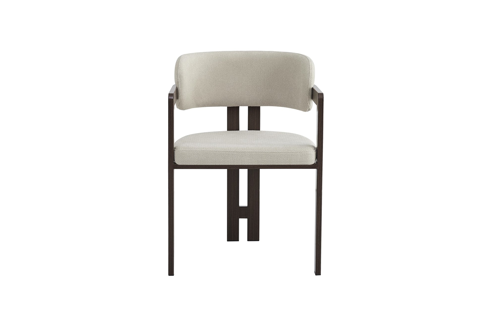 Chaise mellow pied effet noyer assise grain sable