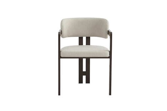Chaise mellow pied effet noyer assise grain sable