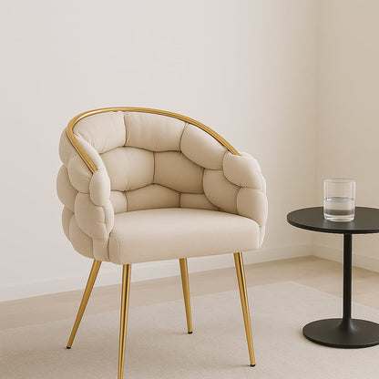 CHAISE BALLON GOLD VELOURS BEIGE