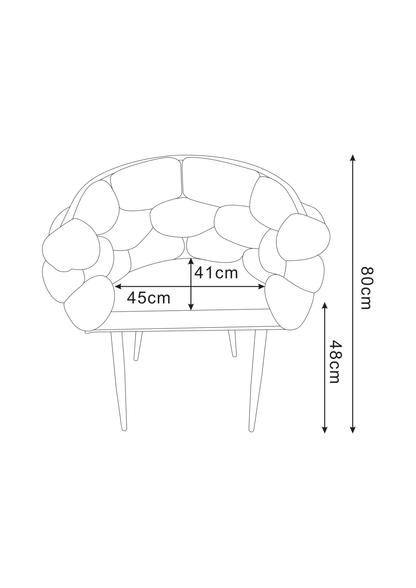 CHAISE BALLON METAL NOIR TAUPE