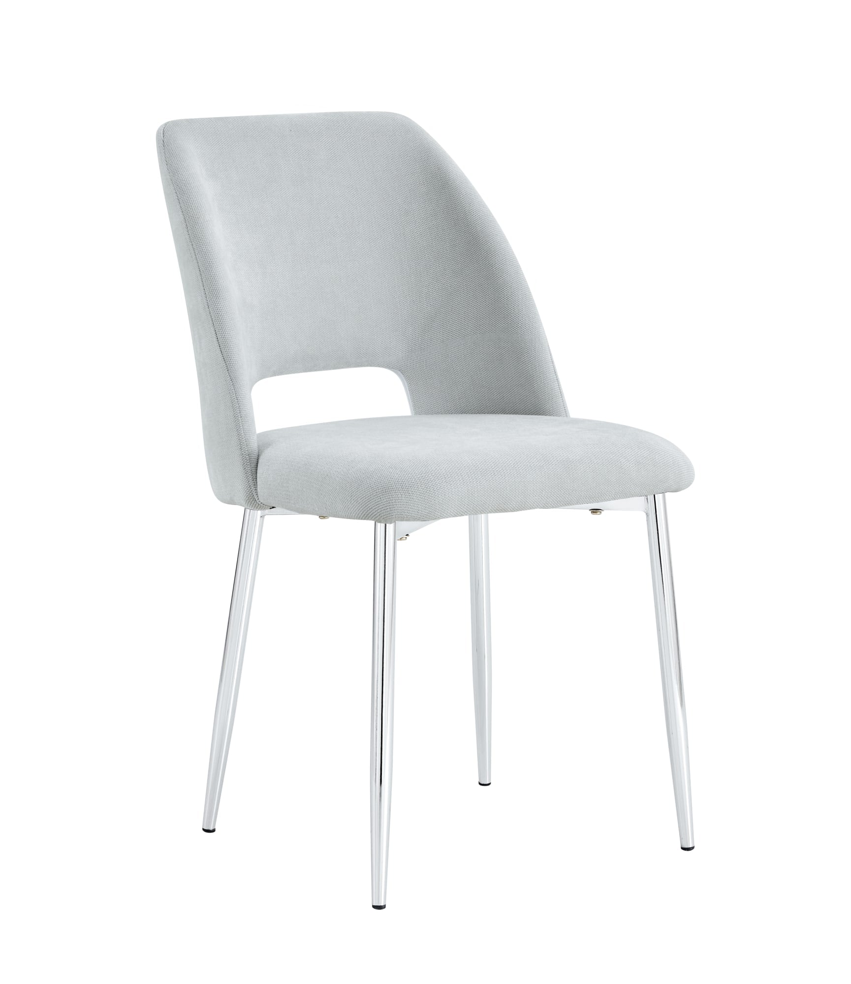 Lot de 4 chaises AVA Chrome Tissu Serge Gris