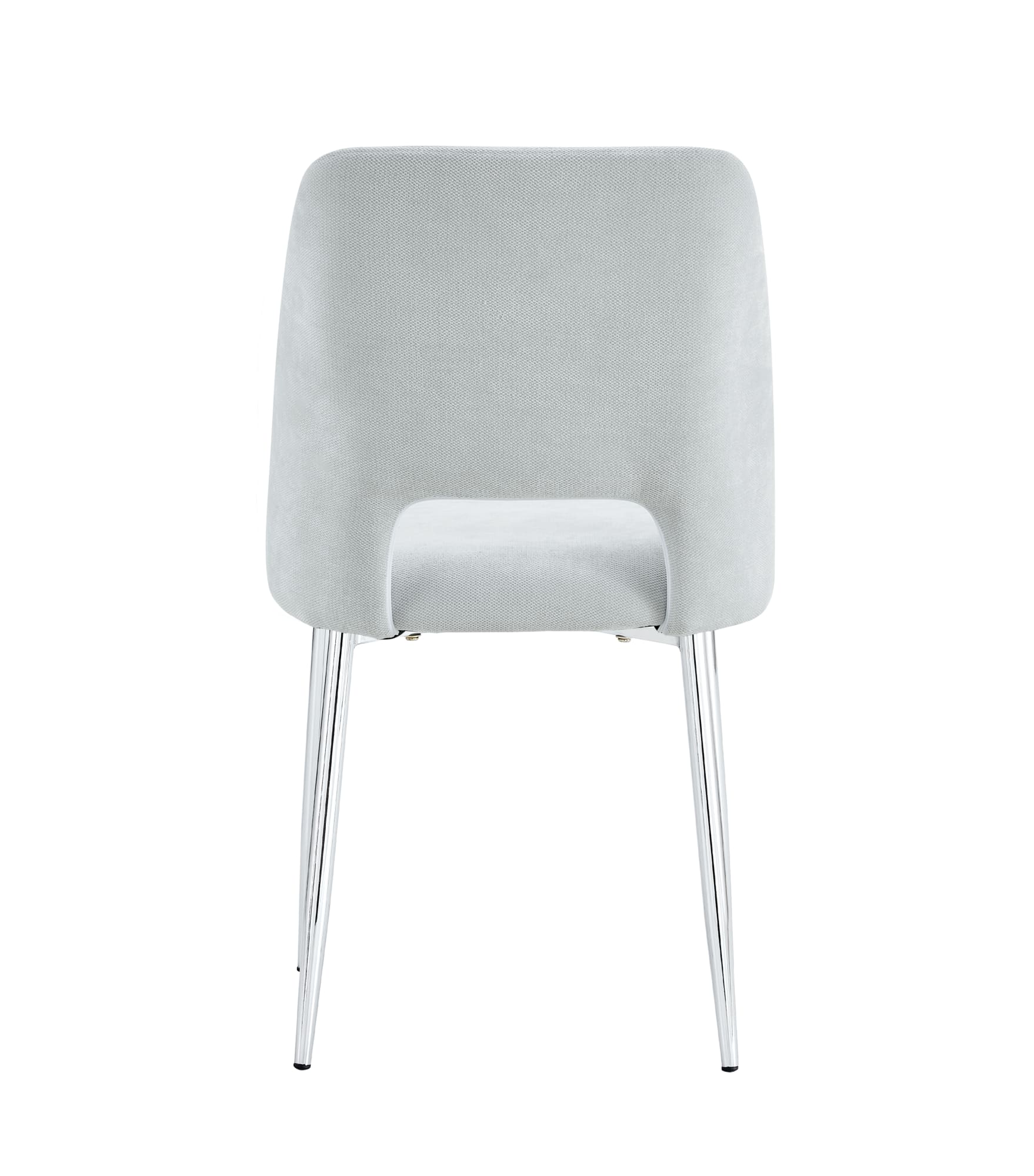Lot de 4 chaises AVA Chrome Tissu Serge Gris