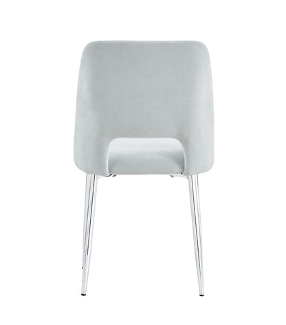 Lot de 4 chaises AVA Chrome Tissu Serge Gris