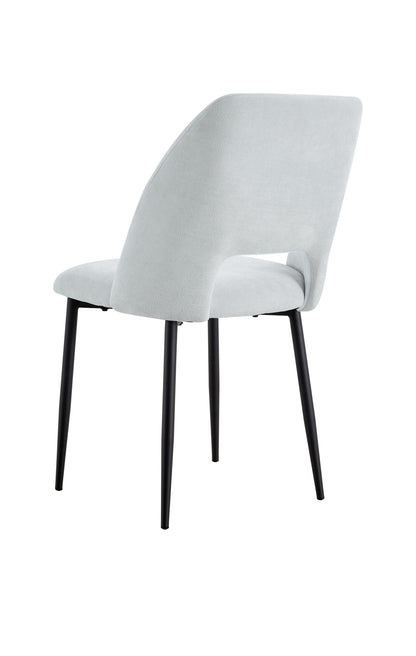 Lot de 4 chaises AVA Métal noir Tissu Serge Gris