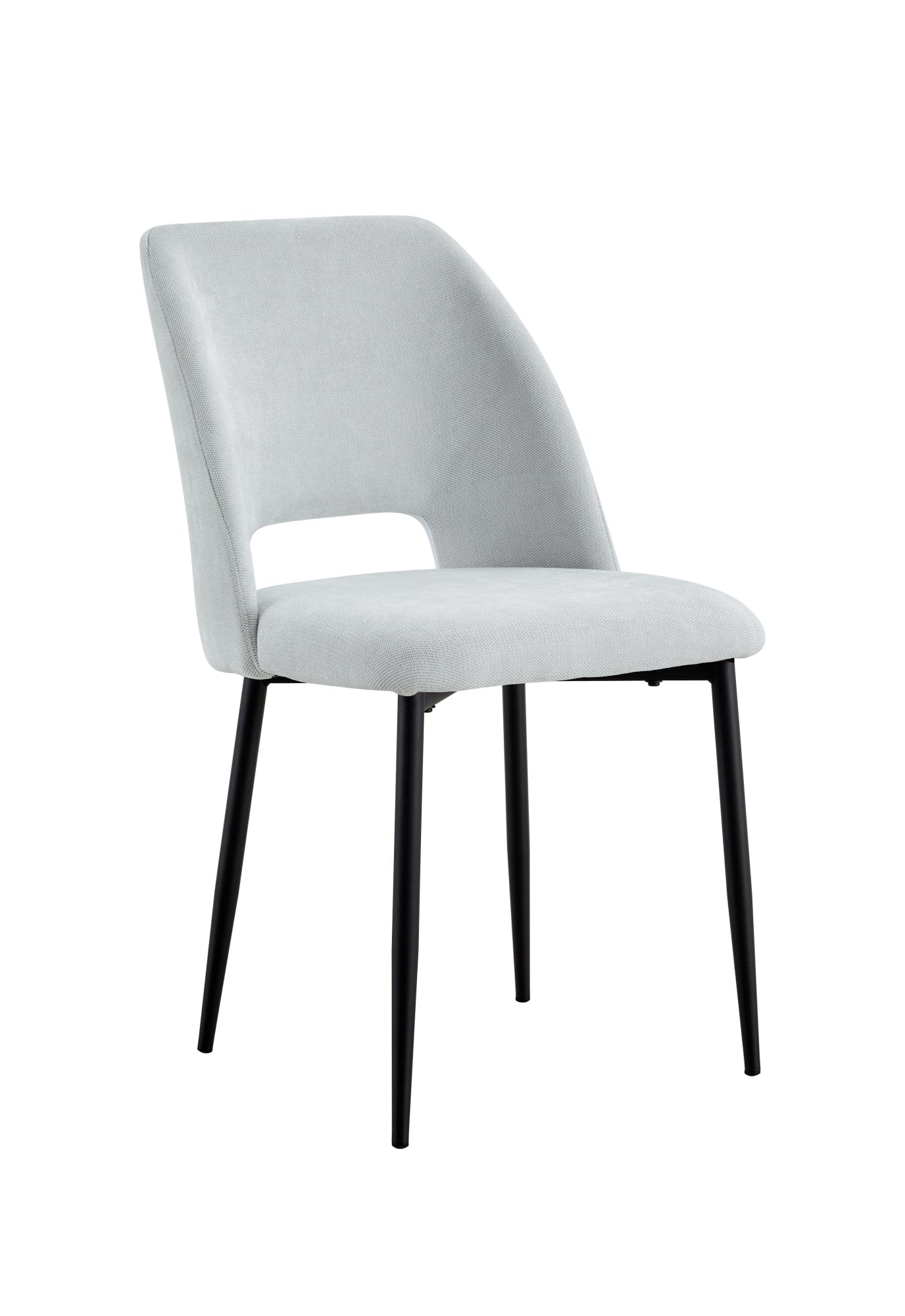 Lot de 4 chaises AVA Métal noir Tissu Serge Gris