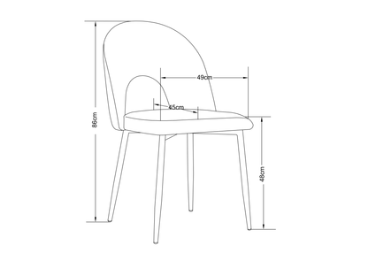 CHAISE TEDDY METAL EFFET NOYER ASSISES VELOURS ANTHRACITE