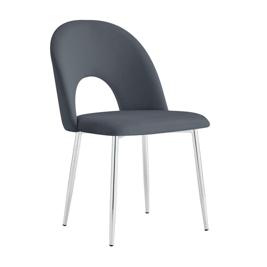 CHAISE TEDDY CHROME VELOURS ANTHRACITE