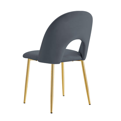 CHAISE TEDDY GOLD VELOURS ANTHRACITE