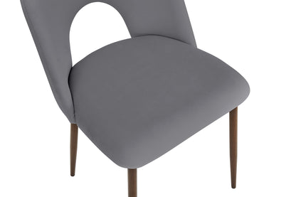 CHAISE TEDDY METAL EFFET NOYER ASSISES VELOURS ANTHRACITE
