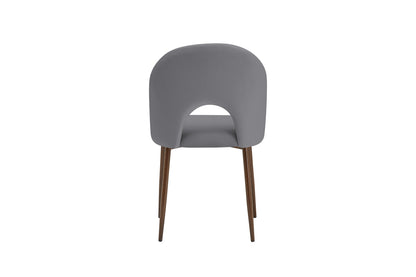 CHAISE TEDDY METAL EFFET NOYER ASSISES VELOURS ANTHRACITE