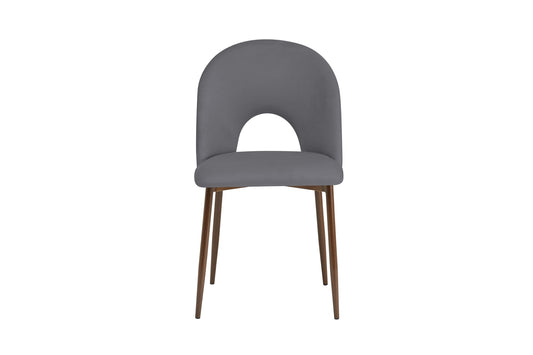 CHAISE TEDDY METAL EFFET NOYER ASSISES VELOURS ANTHRACITE