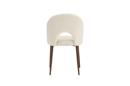 CHAISE TEDDY METAL EFFET NOYER ASSISES VELOURS BEIGE
