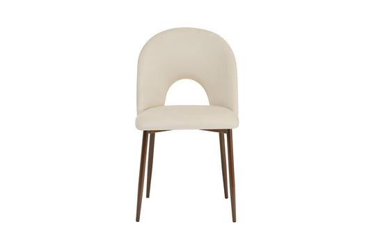 CHAISE TEDDY METAL EFFET NOYER ASSISES VELOURS BEIGE