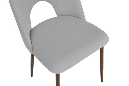 CHAISE TEDDY METAL EFFET NOYER ASSISES VELOURS GRIS