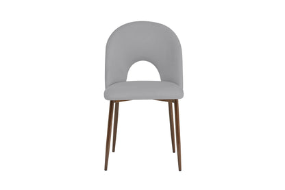 CHAISE TEDDY METAL EFFET NOYER ASSISES VELOURS GRIS