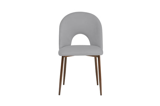 CHAISE TEDDY METAL EFFET NOYER ASSISES VELOURS GRIS