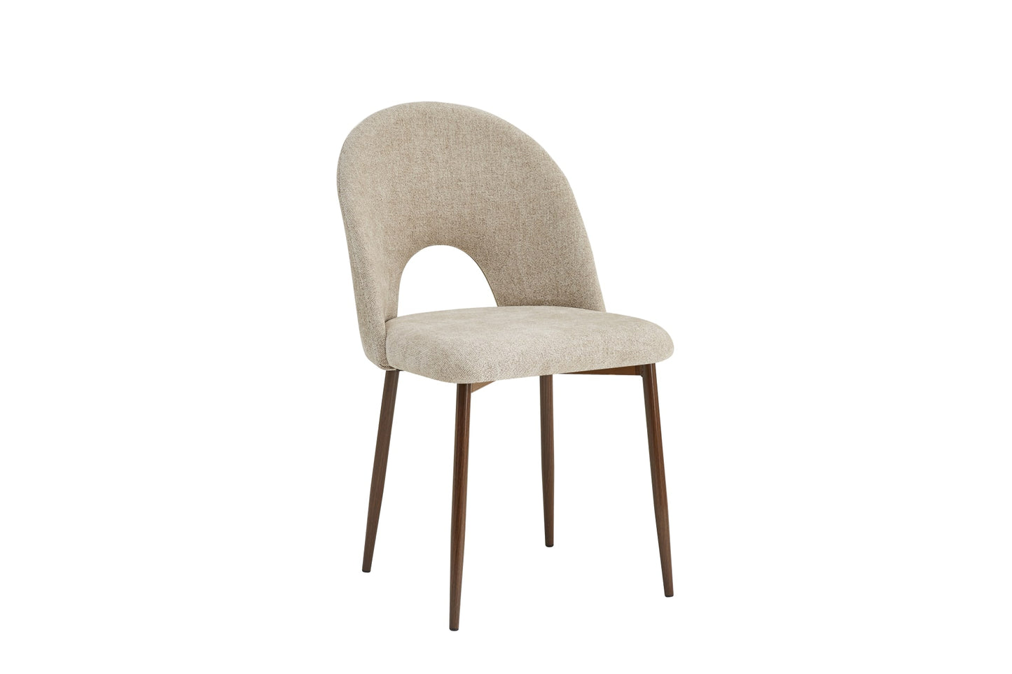 CHAISE TEDDY METAL EFFET NOYER ASSISES MARRON GLACE