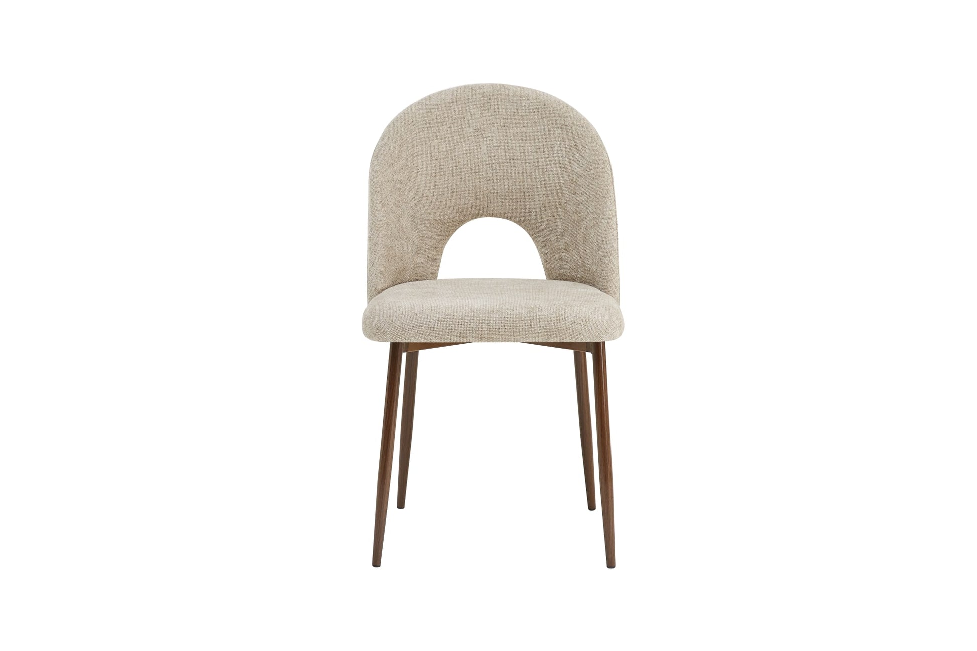 CHAISE TEDDY METAL EFFET NOYER ASSISES MARRON GLACE