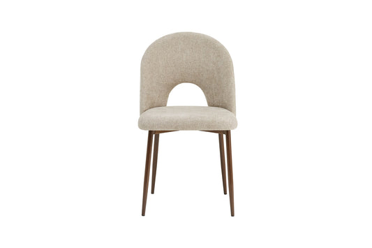 CHAISE TEDDY METAL EFFET NOYER ASSISES MARRON GLACE