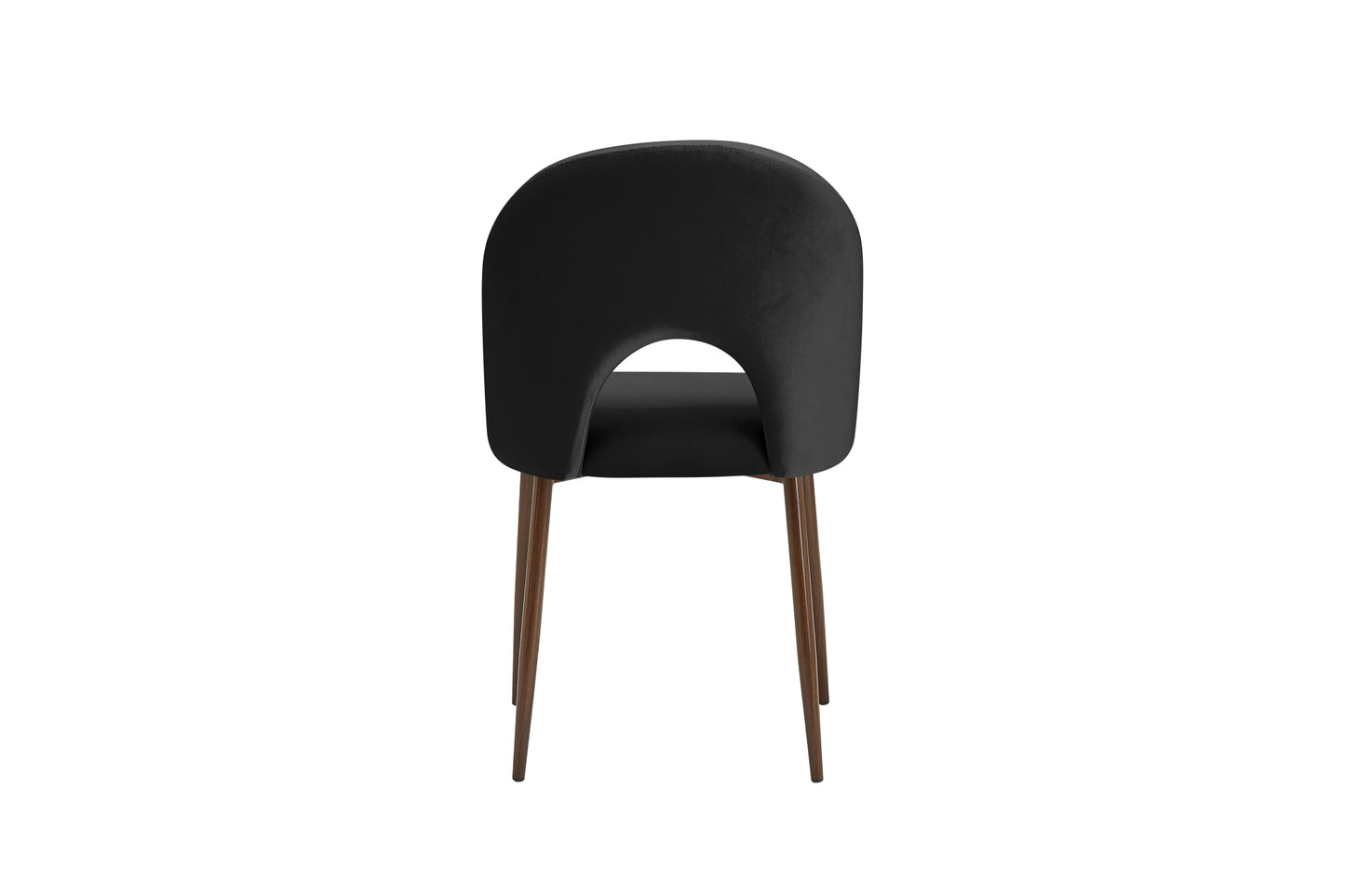 CHAISE TEDDY METAL EFFET NOYER ASSISES VELOURS NOIR